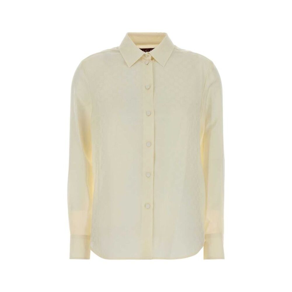 Gucci Women White Crepe Shirt